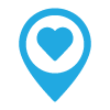 Map pin with heart