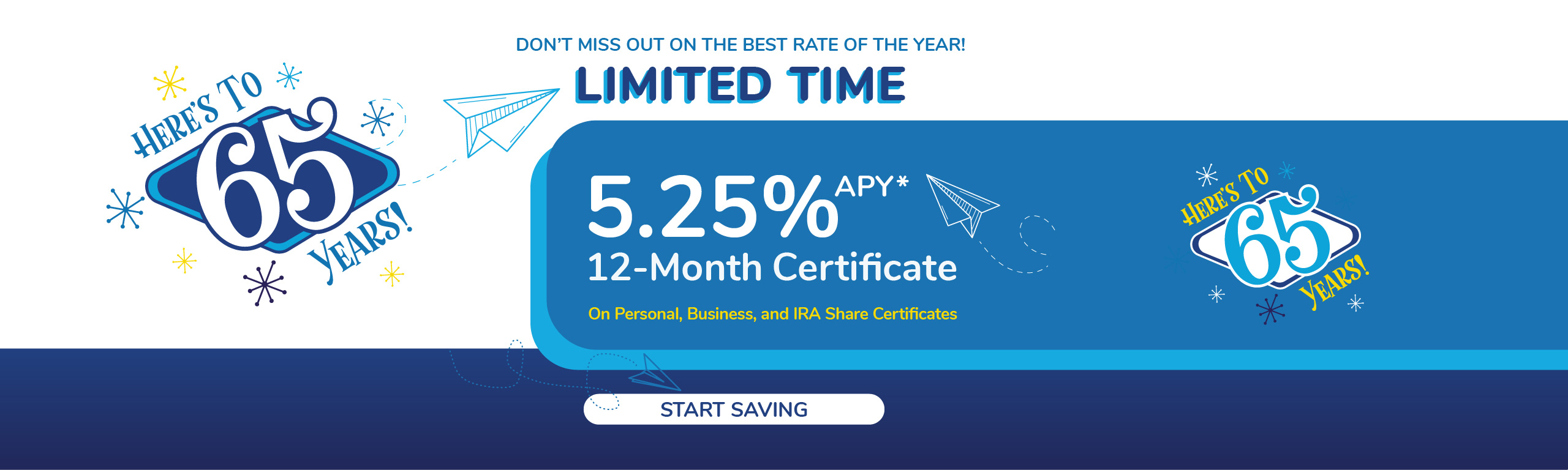 DON’T MISS OUT ON THE BEST RATE OF THE YEAR! LIMITED TIME SHARE CERTIFICATE
