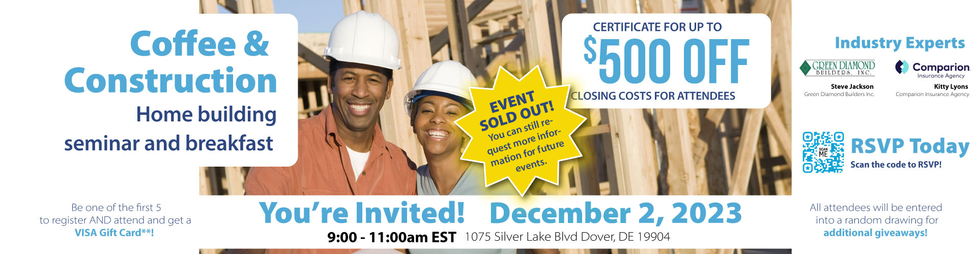 Coffee and Construction Home building seminar - SOLD OUT