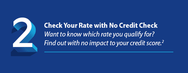 Advantage Reason 2: Check Your Rate with No Credit Check Want to know which rate you qualify for? Find out with no impact to your credit score.2
