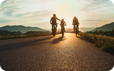 Family Riding Bikes