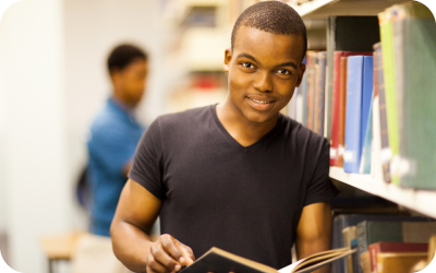 Student in Library