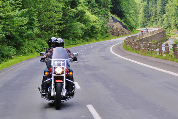 Motorcycle on open road