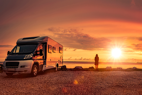 RV at sunset