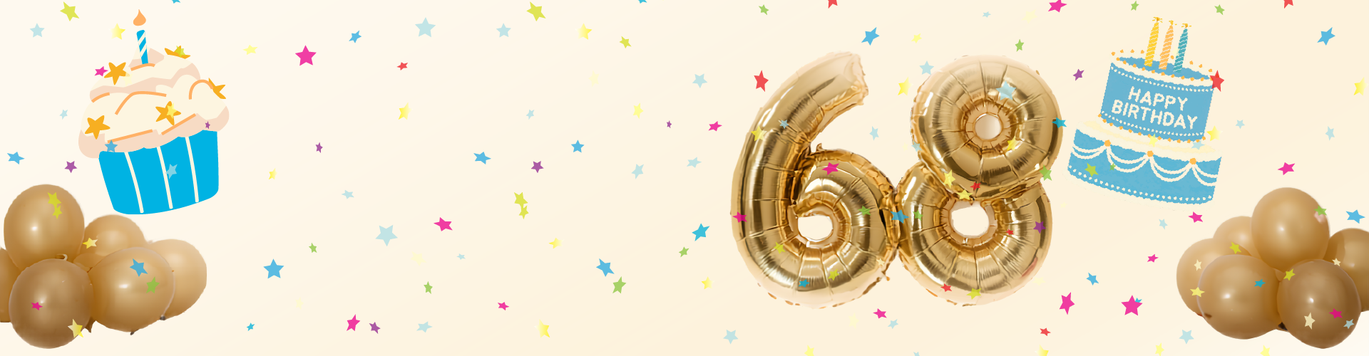 68th Birthday collage with Certificate promotion